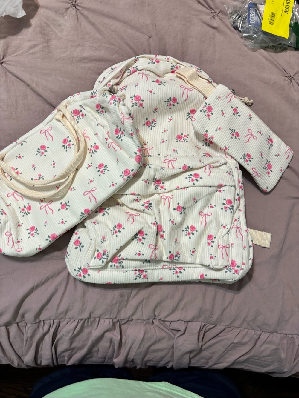 Kids Floral Cream Jacket with Pink Accent - Brand Unspecified